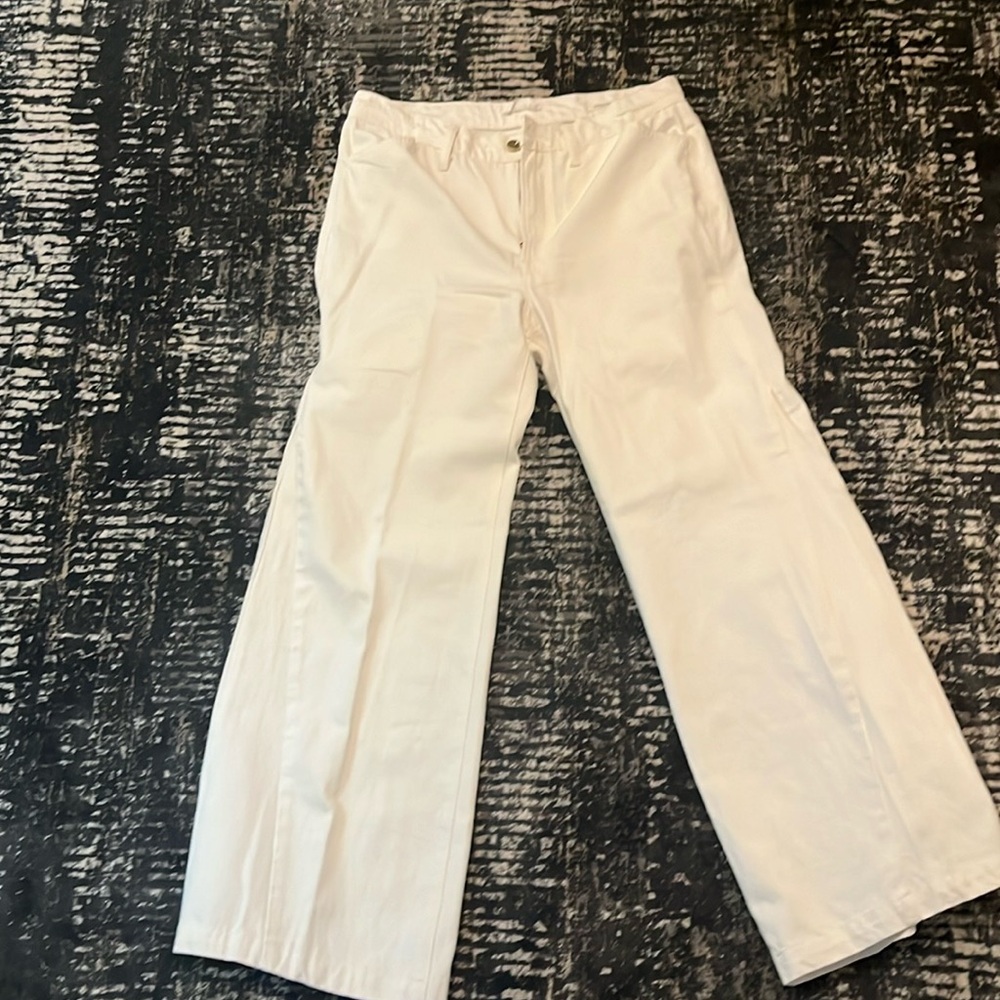 FRAME WHITE WIDE LEG JEANS